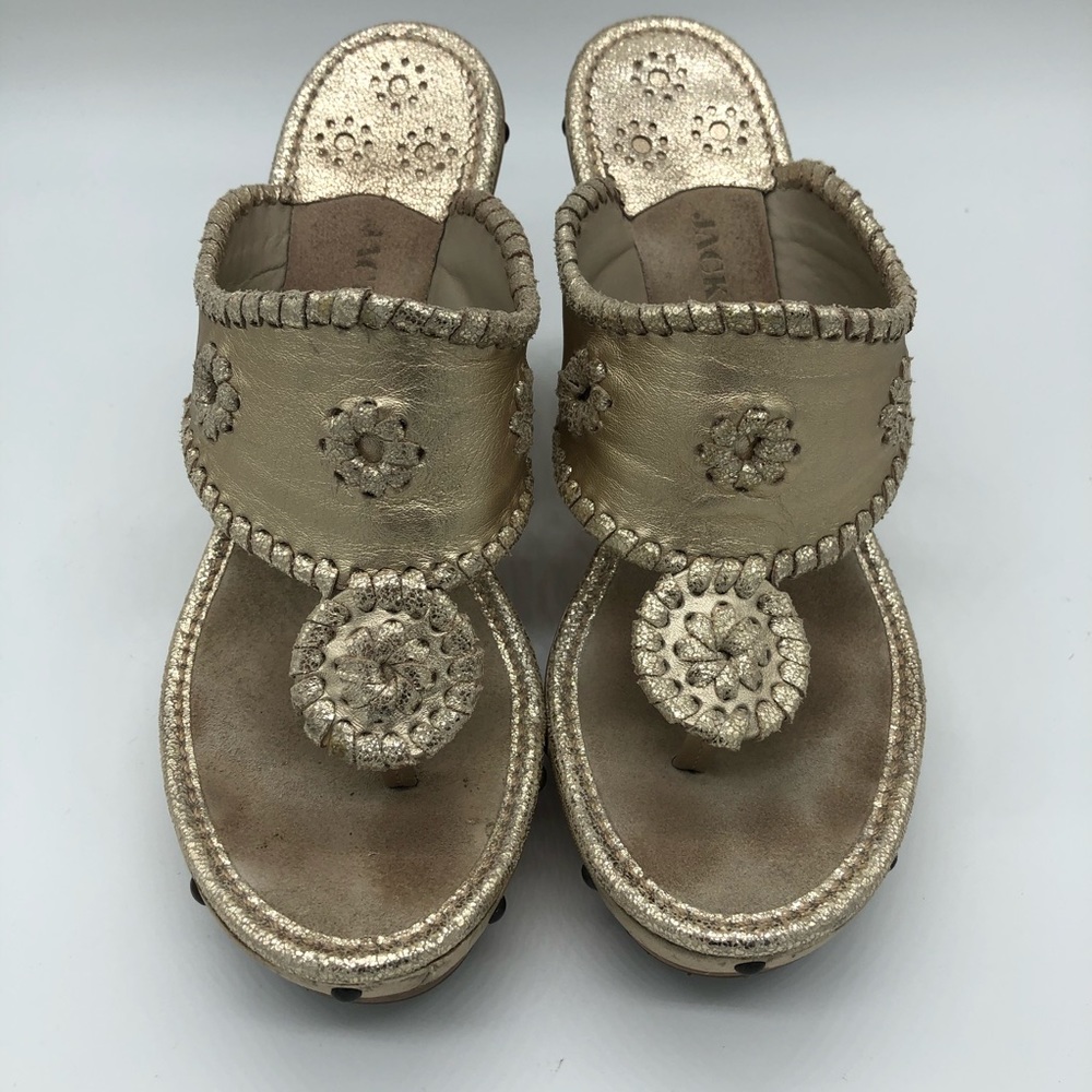Jack Rogers wedge gold size 7.5